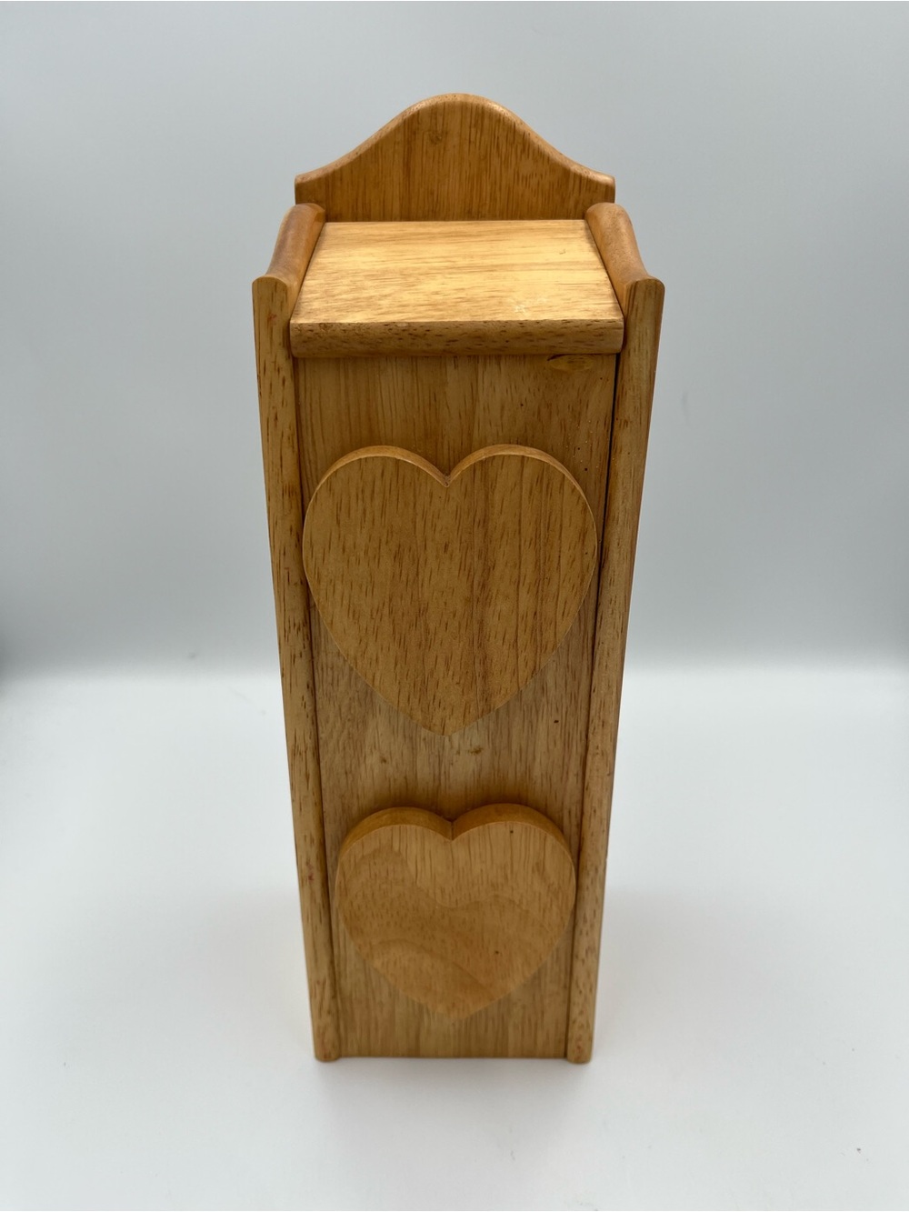 Solid Wood Tower Jewelry Storage Box Heart Drawer Cottagecore Country Wall Shelf